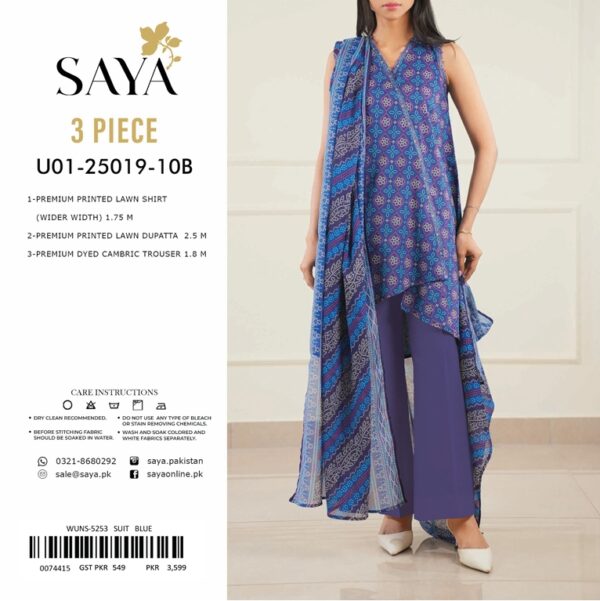 SAYA Printed Chunri Lawn 3-Piece - Image 5